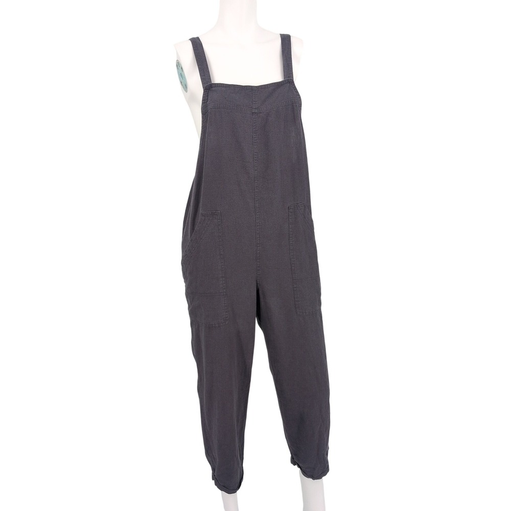 Universal Threads Linen Blend Overalls Cropped Washed Boho Utility Pockets Small